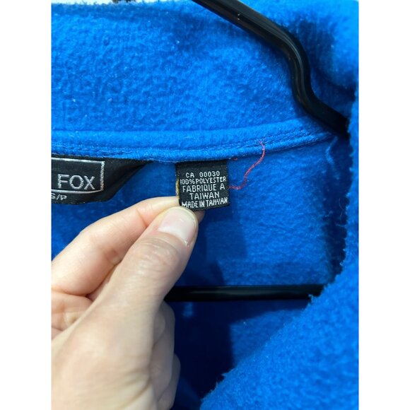 Fox Royal Blue Fleece Pullover Quarter Zip Collar Size S - Picture 6 of 9